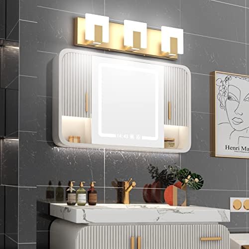 Aipsun Gold Bathroom Vanity Light Fixtures Modern LED 3 Lights Vanity Light - Image 4