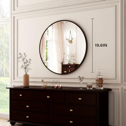 HARRITPURE Round Mirror 20 Black Wall Mounted Circle Mirrors - Image 4