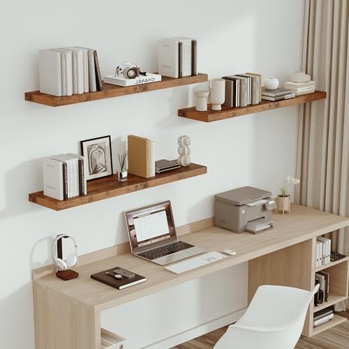 Vivelove Single Floating Shelves 48x10” Set of 1, Rustic Brown - Image 5