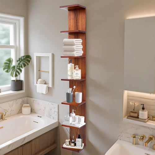 7 Tier Wall Shelf Unit, Vertical Column Floating Storage Home Decor Organizer - Image 5