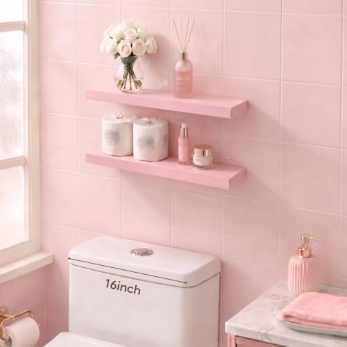15.7in Pink Floating Wall Shelves, Home Decor - Image 6