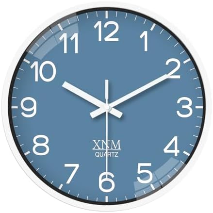 XNM 14 Inch Blue Minimalist Wall Clocks Battery Operated by XNMwallclock