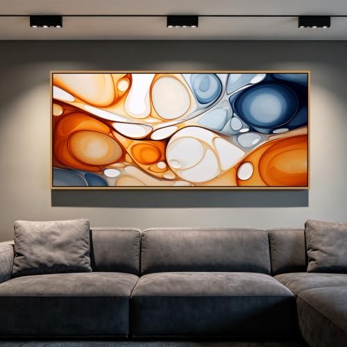 KLAKLA Orange and Blue Abstract Wall Art - Image 3