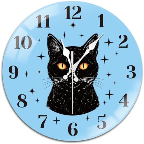 peacoblue Cat Wall Clocks Battery Operated by PEACOBLUE