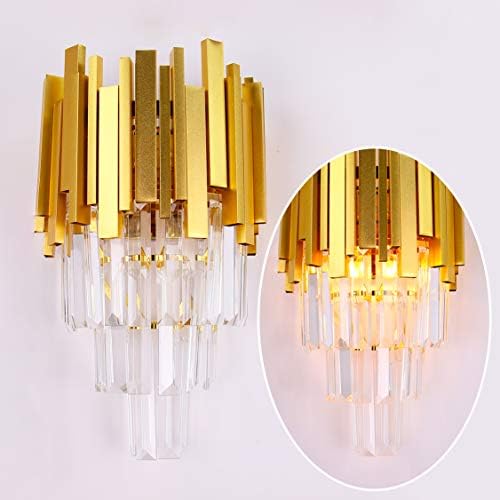 FRIXCHUR Gold Crystal Wall Sconce, Small E12 Wall Light by FRIXCHUR