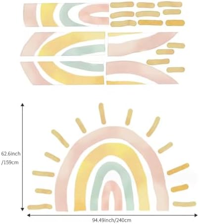 94.49x62.6in Boho Large Sun Kids Nursery Fabric Wallpaper Wall Stickers - Image 3