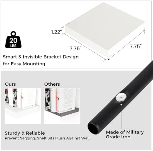 Venusmiles 8"x8" Square Floating Shelves - Image 3