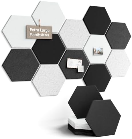 Fluxynara Extra Large 12-Pack Felt Bulletin Board Tiles, Concrete Echo by FLUXYNARA
