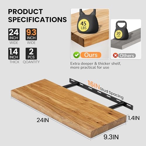 Fun Memories Floating Shelves for Wall, Heavy-Duty Wall Mounted Shelves - Image 4