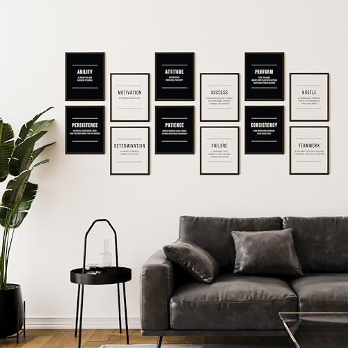 97 Decor Motivational Office Wall Art, 12 Black and White Posters - Image 5