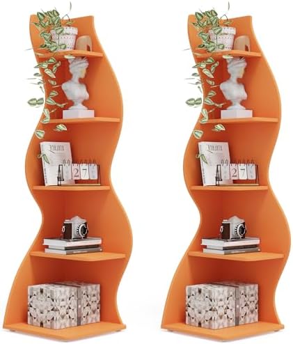 Tribesigns Corner Shelf, Modern 5-Tier Wall Corner Bookshelf, Stylish Corner by Tribesigns