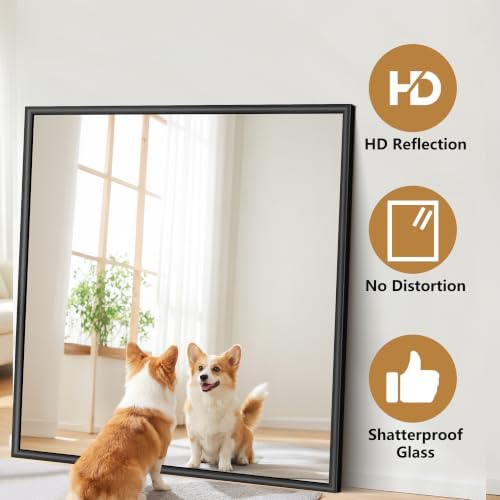 FORBATH Bathroom Mirror for Over Sink, 48x48 Inch Black Wall Mirror - Image 4