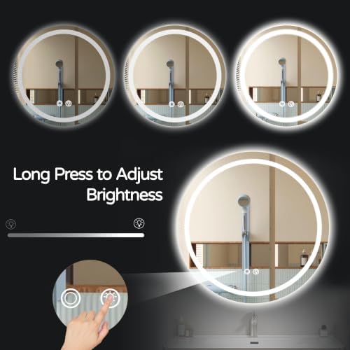 24 Inch LED Round Mirror Circle Bathroom Mirror - Image 5