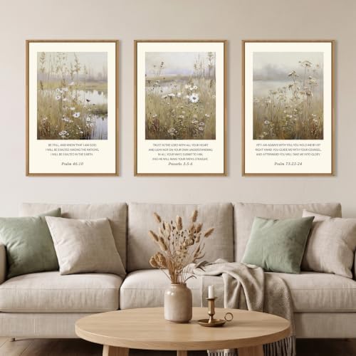 Celestdeco Vintage Christian Bible Verses Framed Canvas Wall Art-16"x24"x3 - Image 2