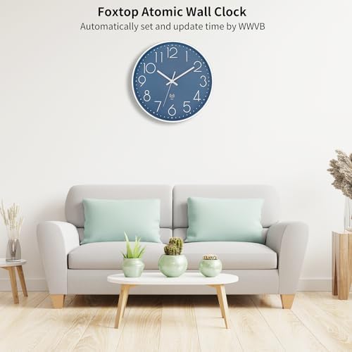 Foxtop 12" Atomic Wall Clock Battery Operated Modern Analog Clock - Image 2