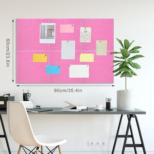 Large Cork Board 36" x 24", 6 Pack Felt Bulletin Board, Pin Boards - Image 2