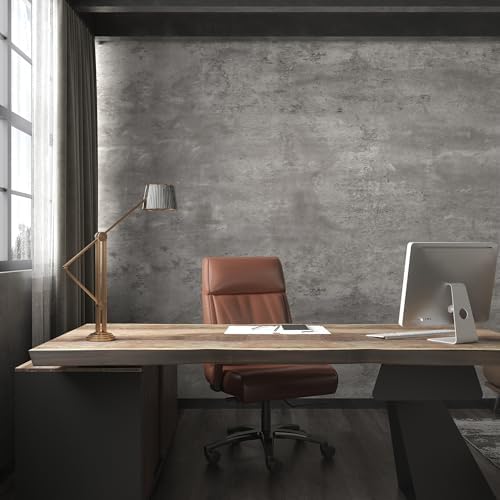3yecao 16"×1181" 3D Extra Thick Large Size Light Grey Concrete Wallpaper Peel - Image 6