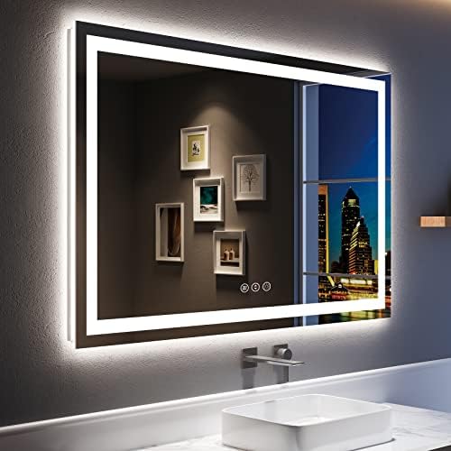 55x36 LED Bathroom Mirror with Lights, Lighted Vanity Mirror by YEELAIT