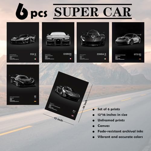 CSLGQGV Car Poster Vintage Racing Car Wall Art Supercar Canvas Prints Painting - Image 6