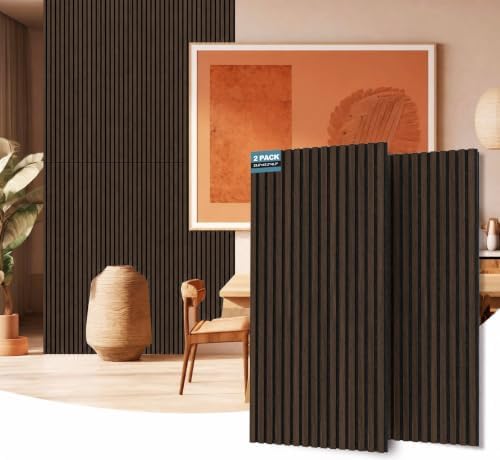 AKUMAX Extra-Thick 0.7" Wood Slat Acoustic Wall Panels, 2 Pack 47.2" x 23.6" by AKUMAXWOODWALLPANELS