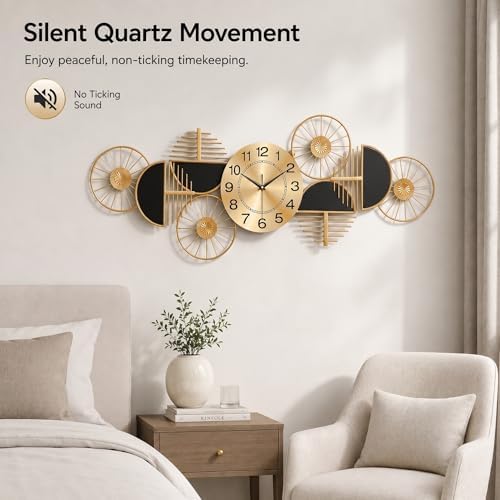 40" Modern Large Wall Clock Decorative Metal Art - Image 6