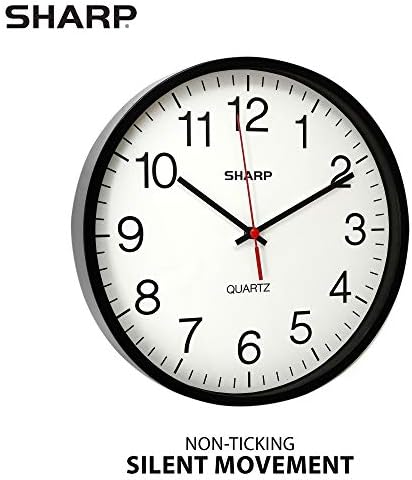 Sharp 12-Inch Battery Wall Clock, Silent Non-Ticking - Image 2
