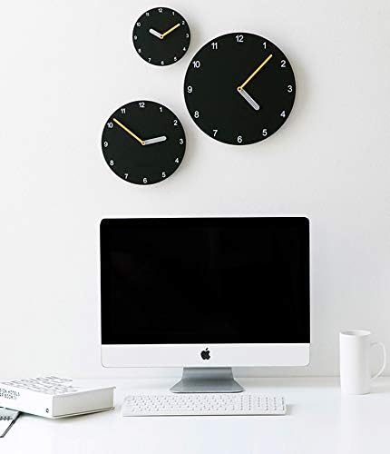 Stephanie Imports Modern Minimalist Black & Yellow Wall Clock - Image 3