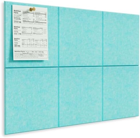 MaxGear Felt Bulletin Board 36" x 24", Aqua Blue Felt Wall Tiles Push Pins by MaxGear