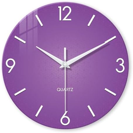XFM Round Purple Wall Clock 14 Inch Simple by XFMWallClock