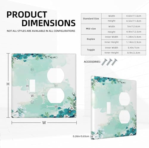 Wallplates Blue Green Flowers Light Green Watercolor Patterns 1 Toggle 1 Duplex - Image 5