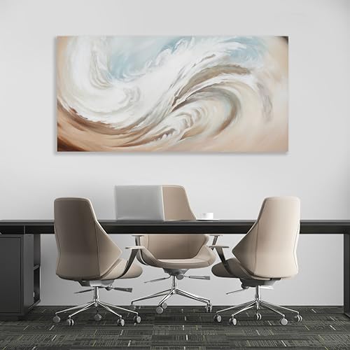Abstract Wall Art Canvas Wall Paintings Modern Beige Wall Decor Aesthetic Room - Image 5