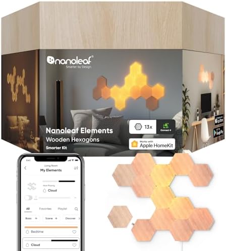 Nanoleaf Elements Hexagon Lights, Smart RGBW LED Wall Light Panels, 13 PK by NANOLEAF