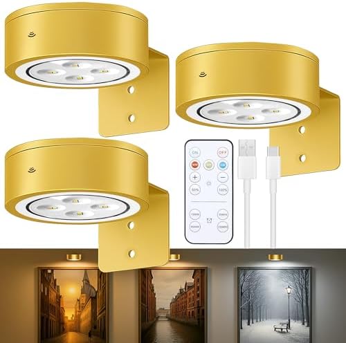 Picture Lights for Wall, Rechargeable Battery Wireless Poster Lights by Kandicyar