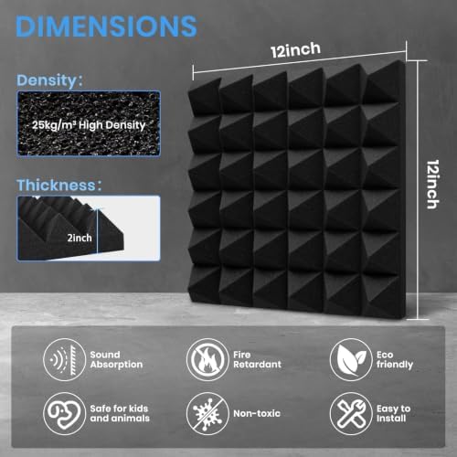 Focusound 52 Pack Sound Proof Foam Panels - Image 7