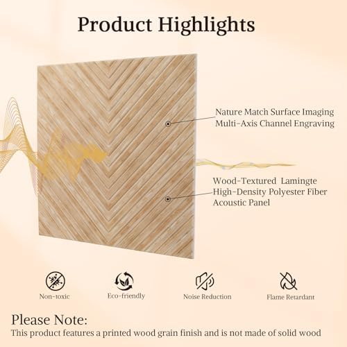 Acoustic Wall Panels, 6 Piece 23.62" X 23.62" Peel and Stick Wall Panels - Image 3