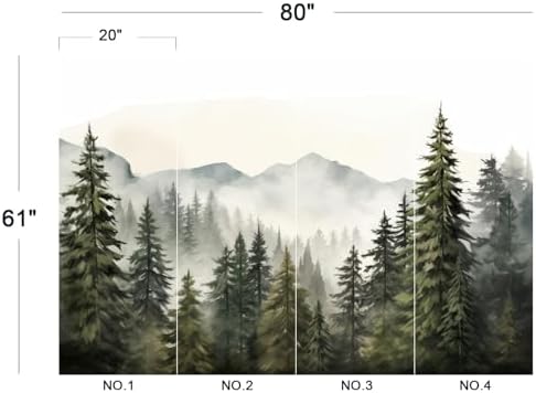 Serene Watercolor Misty Pine Forest Mountain Wallpaper - Image 5