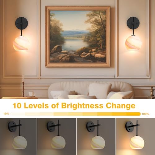MOITA Wall Sconces Set of Two, Wireless Battery Operated Wall Decor - Image 5