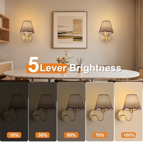 ADISUN Battery Operated Wall Sconce Set of 2, Wireless Wall Lights - Image 4
