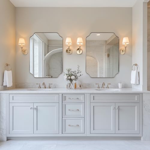 ANDY STAR 22"x30" Brushed Nickel Scalloped Mirrors - Image 3