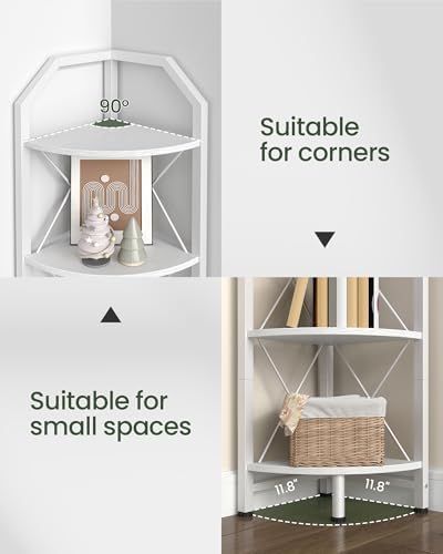 CHOEZON 5-Tier Corner Shelf, Industrial Corner Bookshelf, 59.4" Corner Storage - Image 3