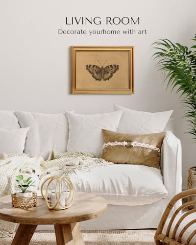 VIYYIEA Vintage Gold Framed Wall Art, Moody Butterfly Artwork, 12X16 Inch - Image 4