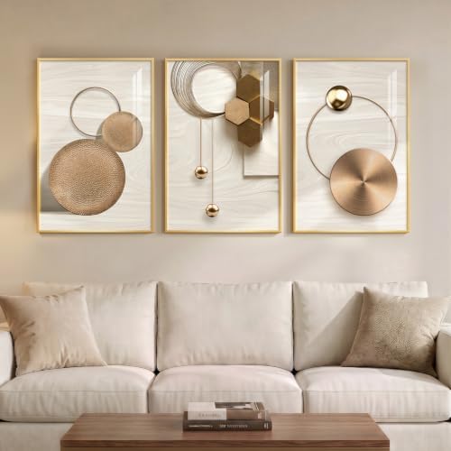 Large Framed Modern Luxury Gold Wall Art by Cuspin