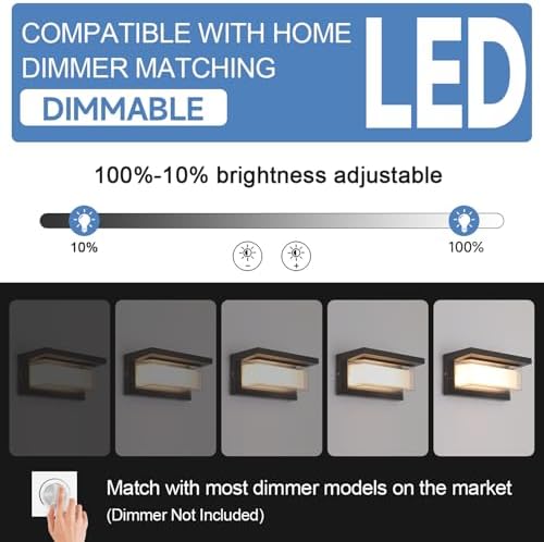 4 Pack 24W LED Outdoor Wall Lights Exterior/Interior Adjustable 3-Color Sconces - Image 5