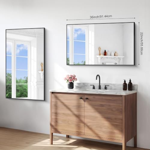 BONEWEI Bathroom Mirror, 22x36 inch Wall Mirror - Image 7