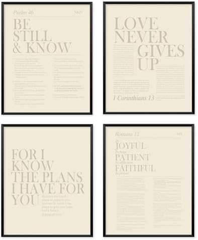 Locomiss Beige Christian Wall Art Decor, Modern Bible Verse Prints Posters by Unknown