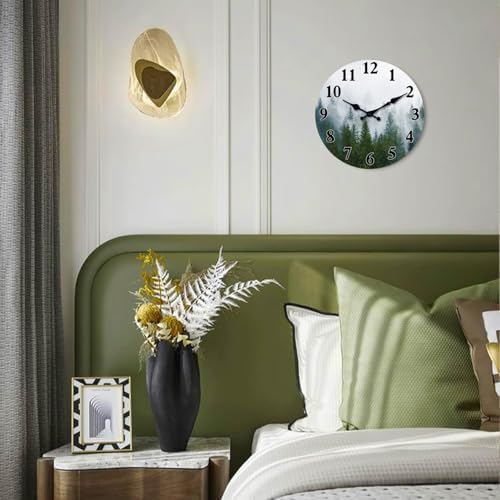 XFM Large Misty Forest Wall Clock 20 Inch Green Tree - Image 4