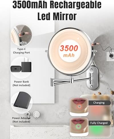 30X/1X 8 Inch Wall Mounted Magnifying Makeup Mirror - Image 5