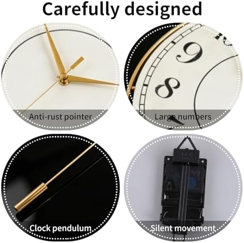 Decorative Wall Clock, Silent Non-Ticking Quality Quartz Movement Battery - Image 4