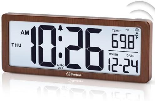 Soobest 8.5" Small Atomic Clock, Self-Setting Time & Date Battery Operated by Soobest