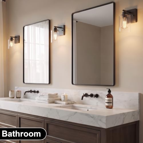 Wall Sconces Set of Two Matte Black Vanity Lights - Image 2